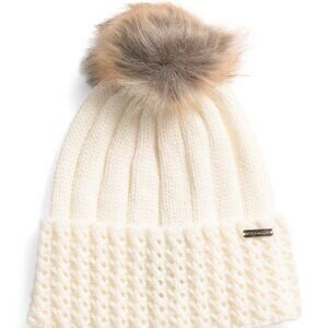 NEW STEVE MADDEN Ribbed Beanie  ivory for women 069tn